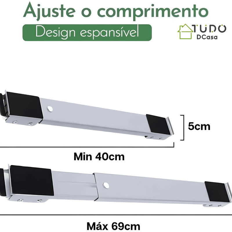 Suporte com Rodinhas Ajustável Para Móveis e Eletrodomésticos