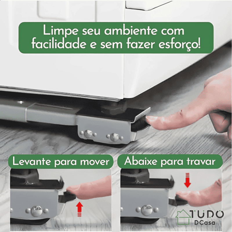 Suporte com Rodinhas Ajustável Para Móveis e Eletrodomésticos